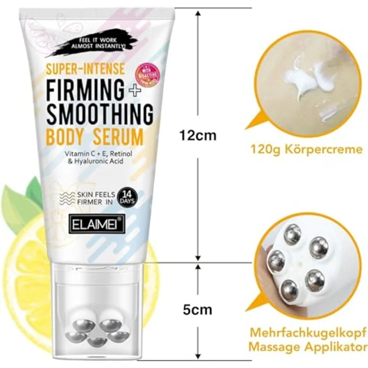 P-Beauty Super Intensive Straffende Körpercreme mit Massage Applikator, 120g, feuchtigkeitsspendend, fettverbrennend, für alle Hauttypen – Bild 3