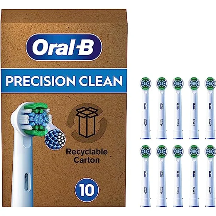 Oral-B Pro Precision Clean Aufsteckbürsten für elektrische Zahnbürste, 10 Stück, Zahnreinigung, X-Borsten, Original Oral-B Zahnbürstenaufsatz, briefkastenfähige Verpackung, Designed in Germany – Bild 1