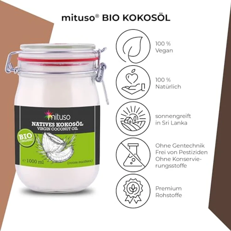 mituso Bio Kokosöl nativ 1000 ml  – Bild 2
