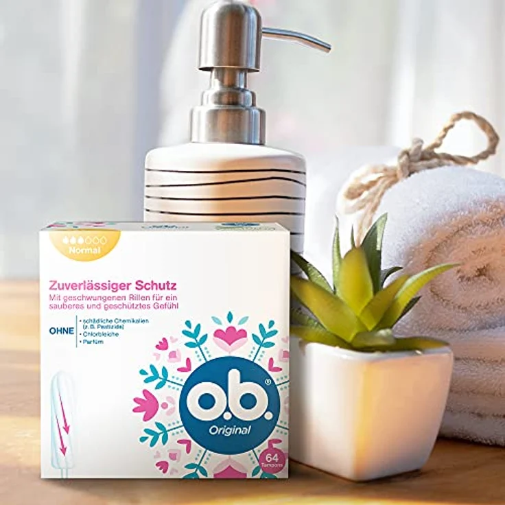 o.b. Original Tampons Normal, zuverlässiger Schutz mit StayDry Technologie und geschwungenen Rillen, ideal für mittlere bis stärkere Tage – Bild 9