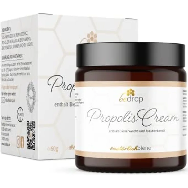 bedrop Propolis Körpercreme, hochdosiert mit Bienenwachs & Traubenkernöl für natürliche Hautpflege, 200ml