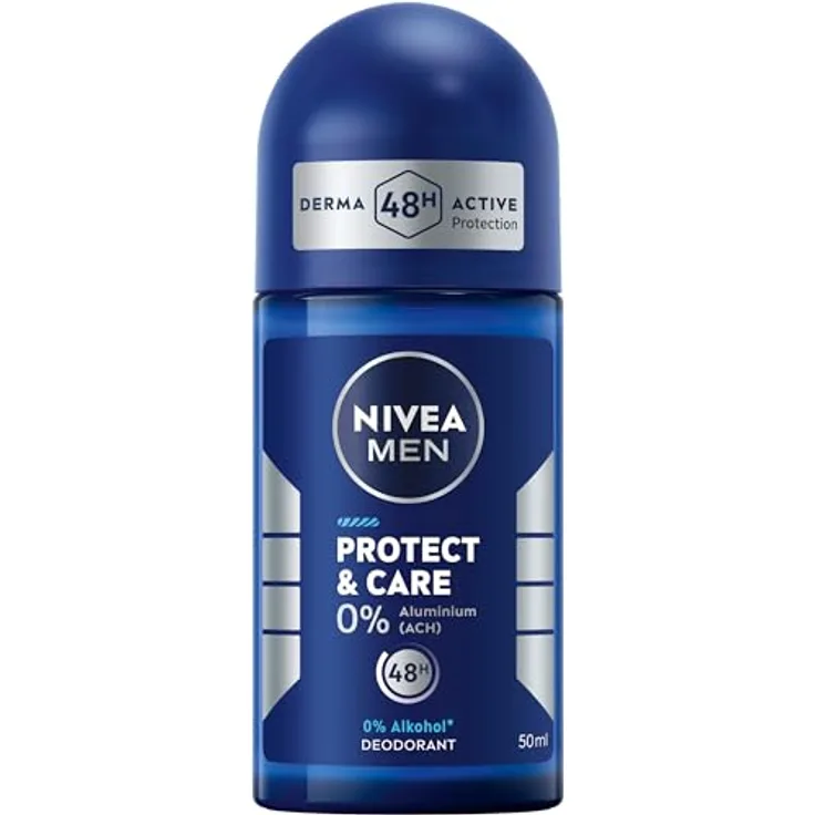 NIVEA MEN Protect & Care Deo-Roller, 50 ml, 48 Stunden Schutz und intensive Pflege für empfindliche Haut