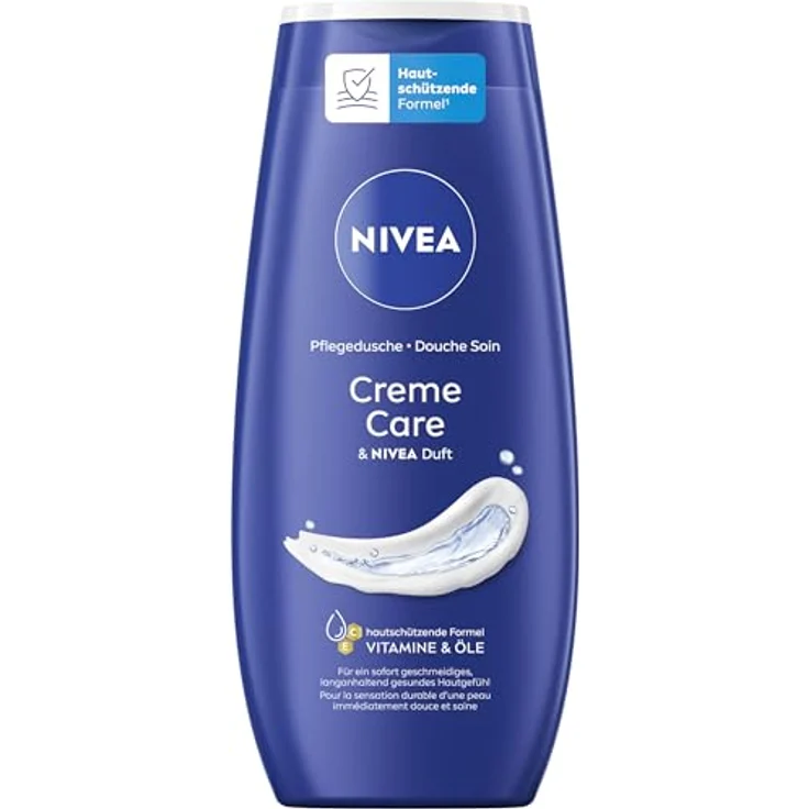 Nivea Duschcreme Creme Care, 250 ml, cremige Textur mit Vitamin C und E, vegan, pH-hautneutral, für alle Hauttypen – Bild 1