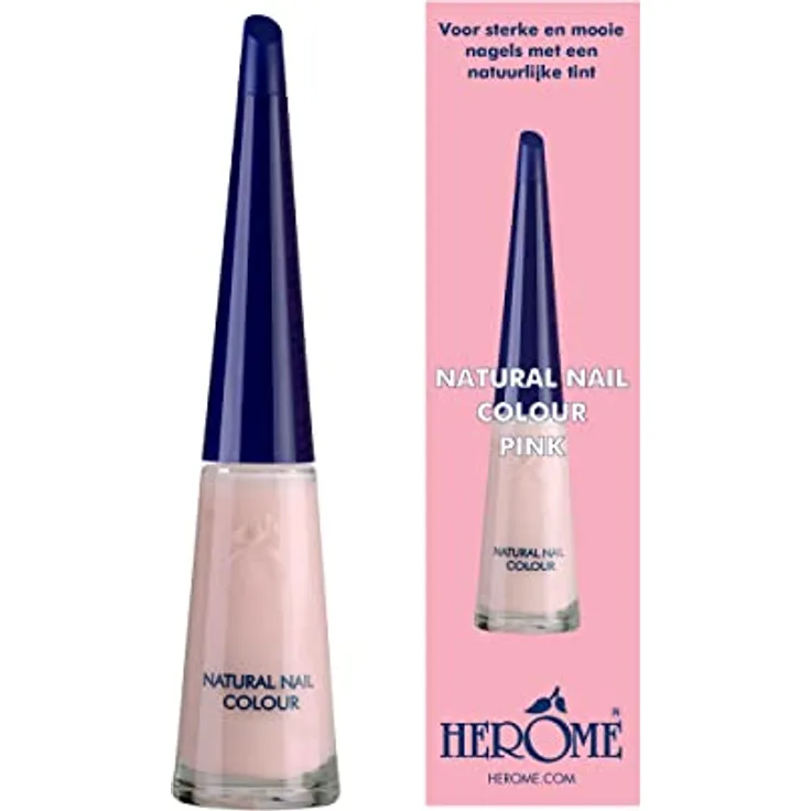 Herome Natural Nail Colour Pink mit Verstärkendem Effekt - Nagellack Geeignet Für Eine French Manicure - Nagelverstärker Mit Einem Frischen Rosa Farbe - 10ml.