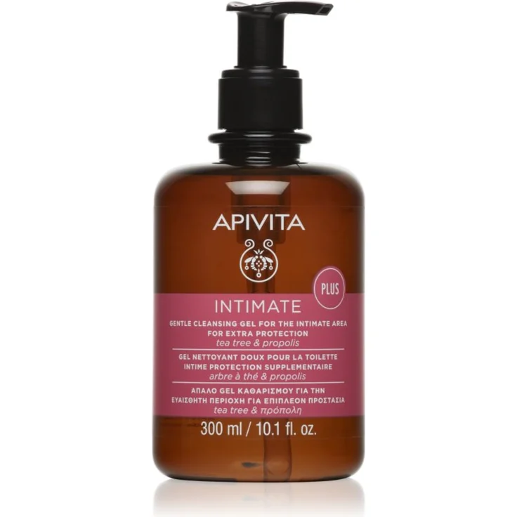 Apivita Intimate Plus Cleansing Gel, sanftes, schaumiges Waschgel für intime Hygiene, 300 ml