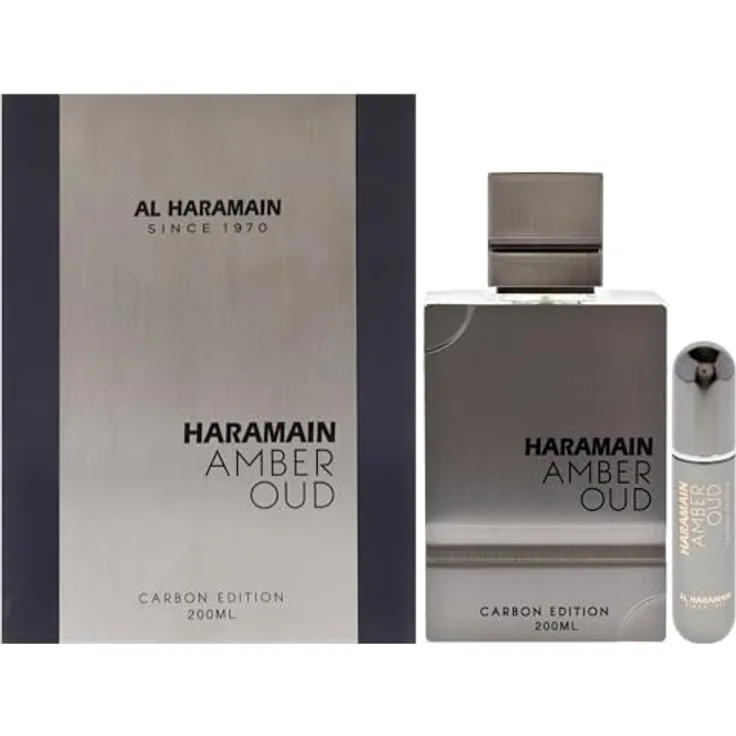 Al Haramain Amber Oud Carbon Edition - Eau de Toilette für Herren, 200 ml, holziger Duft mit Noten von Bergamotte und Lavendel
