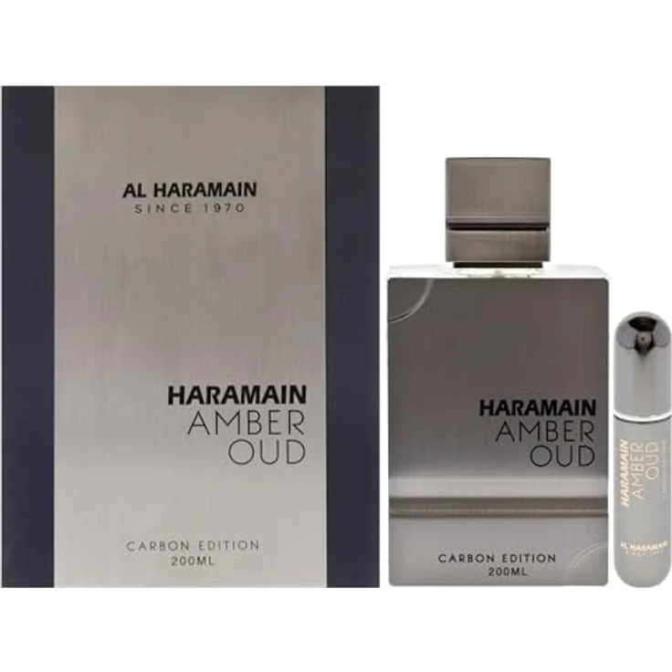 Al Haramain Amber Oud Carbon Edition - Eau de Toilette für Herren, 200 ml, holziger Duft mit Noten von Bergamotte und Lavendel – Bild 1