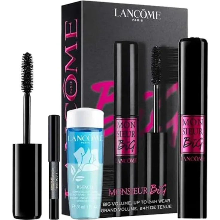 Lancôme Monsieur Big Geschenkset, Mascara mit XXL-Volumen, Liquid & Gel Eyeliner, Augen Make-up Entferner 30 ml