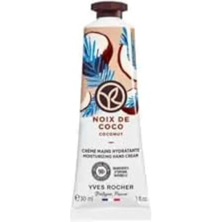 Yves Rocher Coconut Moisturizing Hand Cream, 30 ml, zartschmelzende Creme mit 98% natürlichen Inhaltsstoffen und Kokosnussduft – Bild 1