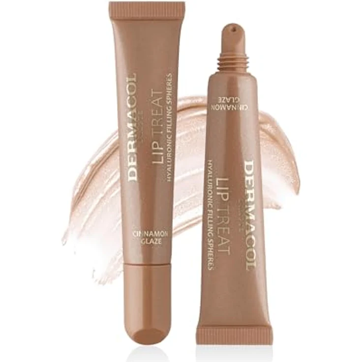 Dermacol Lip Treat Hydratisierendes Lipgloss Farbton 2 Cinnamon Glaze, 10 ml, mit Hyaluronsäure, feuchtigkeitsspendend und hochglänzend – Bild 1