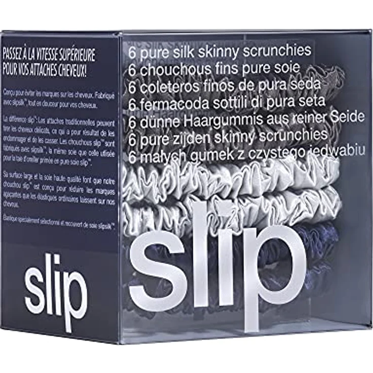 Slip Dünne Haargummis Aus Reiner Seide schwarz, silber, blau – Bild 9