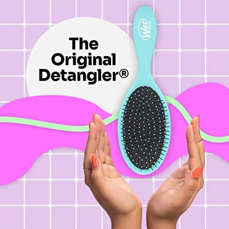 Wet Brush Original Detangler Haarbürste, Aqua – ultraweiche IntelliFlex Borsten – entwirrende Haarbürste gleitet mit Leichtigkeit durch Verfilzungen für alle Haartypen (nasses, trockenes und – Bild 2