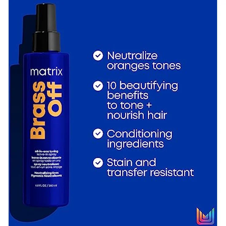 Matrix All-In-One Toning Spray für brünettes Haar zur Neutralisation von Kupferstichen, Mit Blau-Pigmenten, Brass Off Spray, 200ml – Bild 4