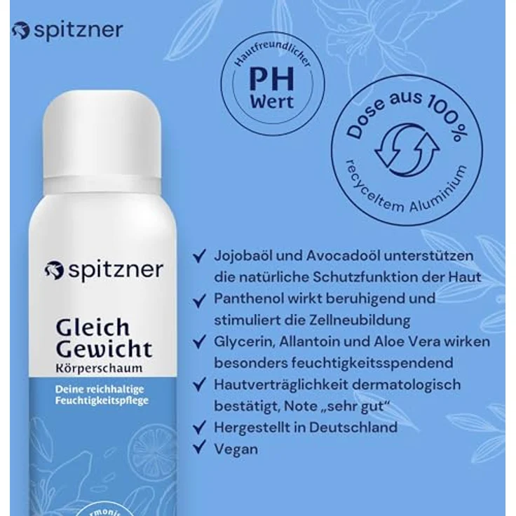 spitzner Körperschaum Gleichgewicht, 200 ml, mit Jojobaöl, Vitamin E und veganer Rezeptur – Bild 3