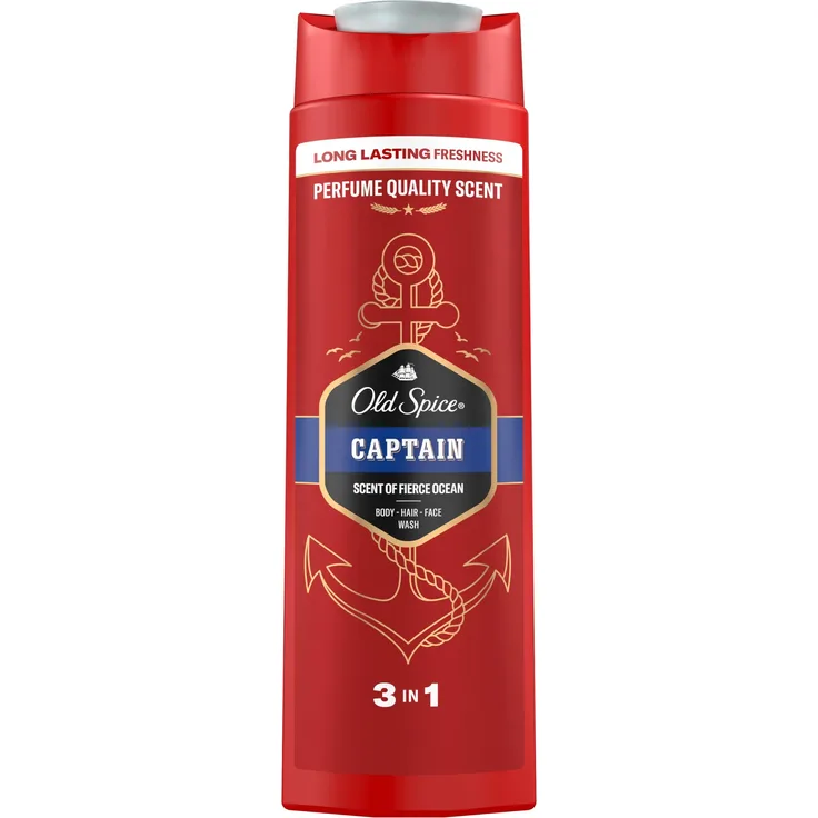 Old Spice Captain Duschgel 400 ml, feuchtigkeitsspendendes Seifen- und Duschbad für Männer, erfrischend und belebend