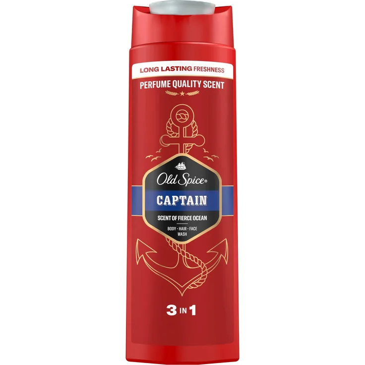 Old Spice Captain Duschgel 400 ml, feuchtigkeitsspendendes Seifen- und Duschbad für Männer, erfrischend und belebend