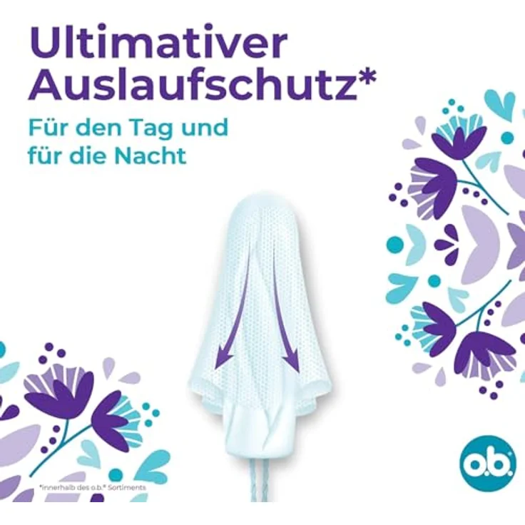 o.b. ExtraProtect Tampons Super, mit extra Schutzflügeln und Dynamic Fit Technologie für ultimativen Auslaufschutz – Bild 2