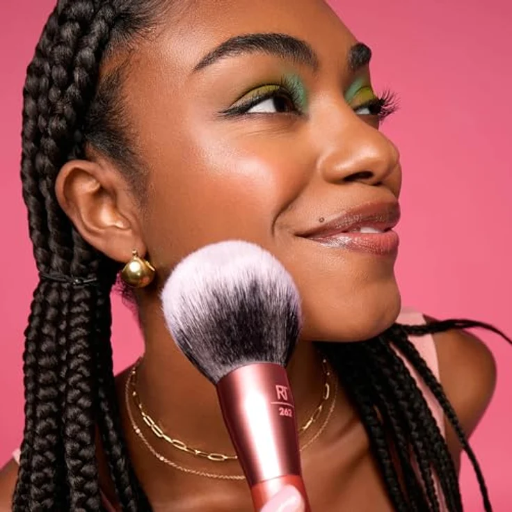 Real Techniques Extra Big Powder Brush RT 262, veganes Make-up-Accessoire für präzises Puderauftragen, 1 St. – Bild 6