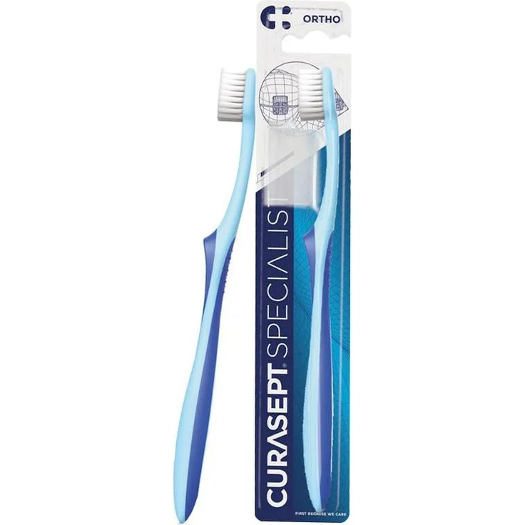 ZahnQueen Curasept Ortho kieferorthopädische Zahnbürste, sanfte Pflege für Zahnfleisch und Zahnschmelz, Unisex – Bild 1