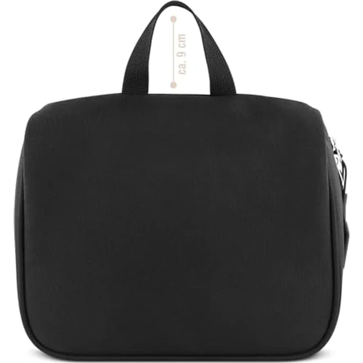 bugatti Blanc Delight Kulturtasche, Kosmetiktasche aus Tarpaulin Light & Nylon, schwarz mit viel Platz und vielen Fächern – Bild 4