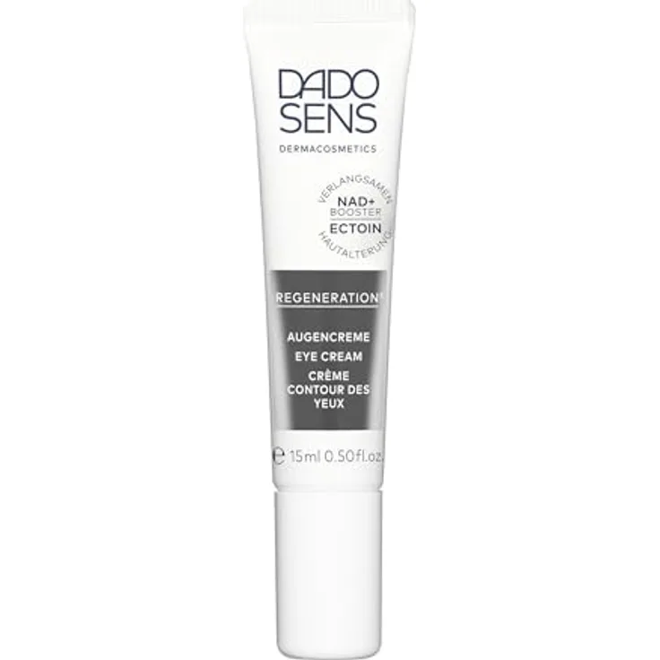 Dado Sens Regeneration E Augencreme (15 ml) - Anti-Aging Pflege mit Ectoin und NAD+ Booster, intensive Feuchtigkeit, für sensible Haut