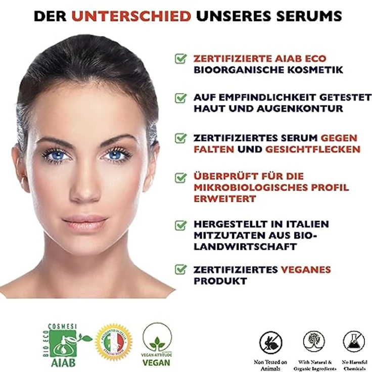 Florence BIO Hyaluron Serum mit Vitamin C/E hochkonzentriert für den Dermaroller geeignet mit organischen Anti-Aging Inhaltsstoffen – Bild 3