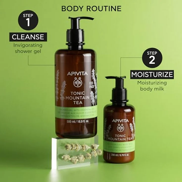 Apivita Tonic Mountain Tea Duschgel 500ml - Duschgel Körperwäsche mit Bergtee, Propolis & ätherischen Ölen - Körperreiniger, der sanft reinigt und revitalisiert – Bild 4