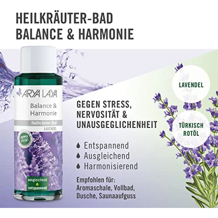 ARYA LAYA Heilkräuter-Bad Balance & Harmonie, 200 ml - Lavendel-Extrakt für Stressabbau & Entspannung, vegan – Bild 2
