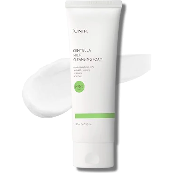iUnik Centella sanfte schaumige Reinigungscreme 120 ml, für empfindliche Haut, feuchtigkeitsspendend – Bild 1