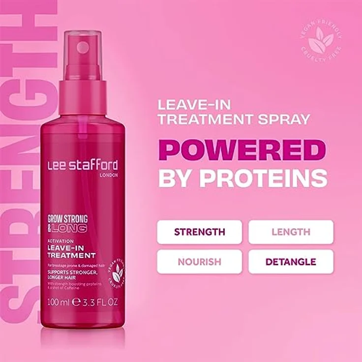 Lee Stafford Grow Strong Long Activation Leave-In Treatment, 100 ml - Stärkung für langes Haar, leichtes Pflege-Serum – Bild 3