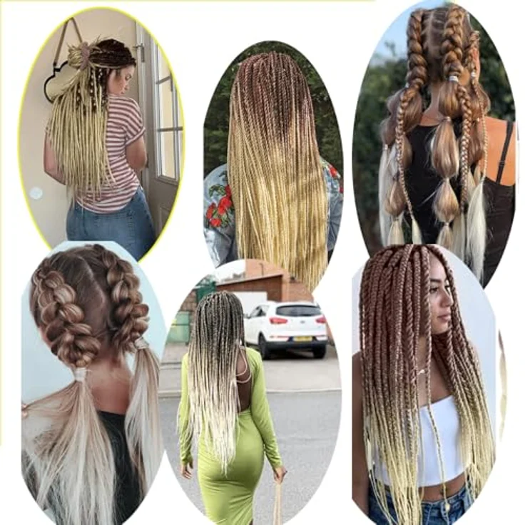 Shangxiu Jumbo Braids Extensions, 24" (60cm) ombre braun-blond Zöpfe zum Einflechten, 300g Kunsthaar – Bild 5