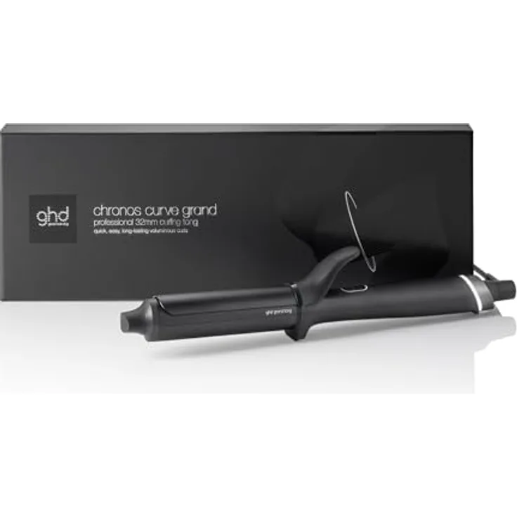 ghd Chronos Curve Grand Tong, professioneller Lockenstab in Schwarz, 32 mm Durchmesser für voluminöse Locken, bis zu 3x schneller mit HD Curl-Responsive Technologie