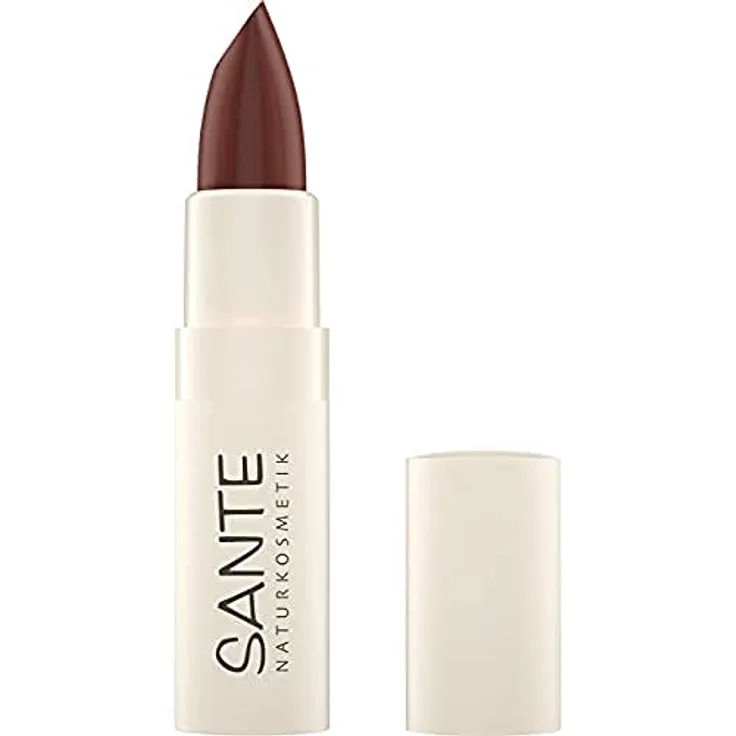 SANTE Naturkosmetik Moisture Lipstick 08 Rich Cacao, Lippenstift, Transparente bis intensive Farben, Mit Hyaluronsäure, Zart pflegend & sanft schützend, 4, 5g