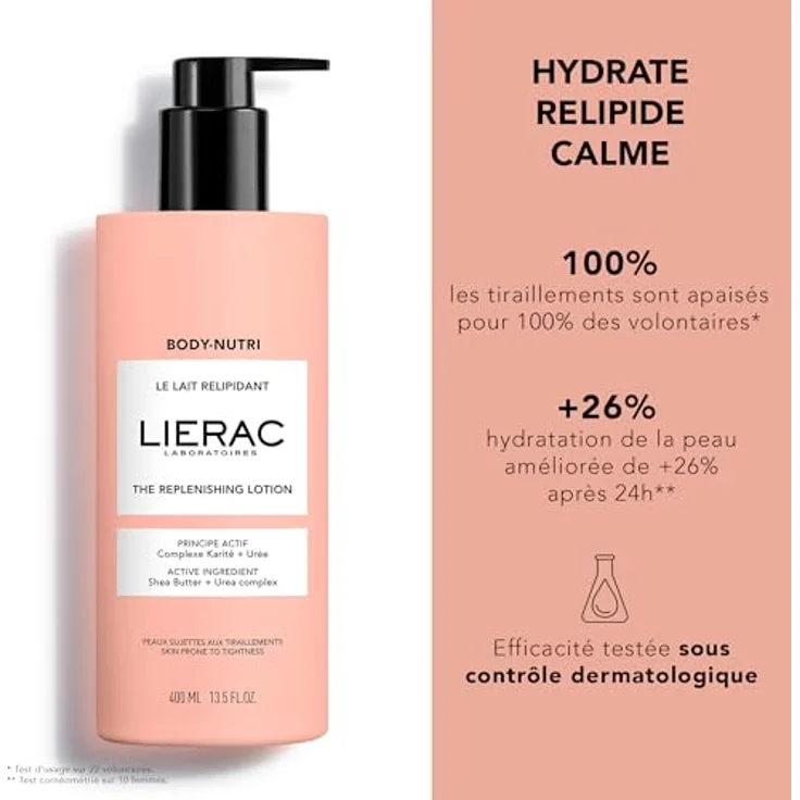 Lierac Body Nutri Latte Relipidante 400 ml, feuchtigkeitsspendende Bodylotion – Bild 2