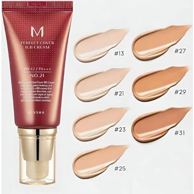 MISSHA M Perfect Cover BB Creme SPF42 / PA +++ (Nr. 27 Honigbeige), 50 ml - Natürliche Abdeckung und überlegener Sonnenschutz – Bild 5