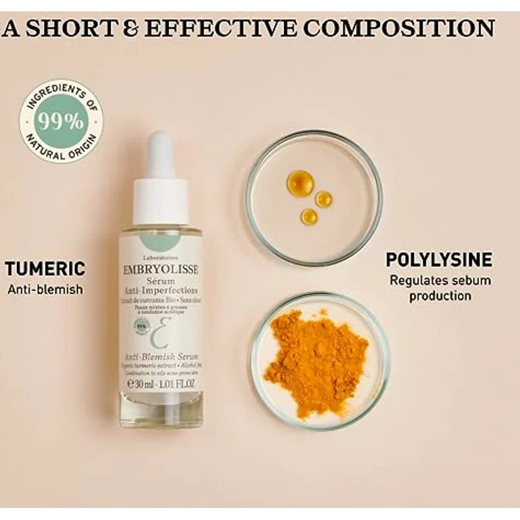 Embryolisse Anti-imperfections Serum, Gesichtsserum gegen Unvollkommenheiten, 30 ml, für empfindliche Haut, dermatologisch getestet – Bild 4