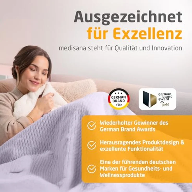 Medisana HB 418, Heizdecke in zartlila, 180 x 130 cm, 120 Watt Leistung, für gemütliche Wärme – Bild 5