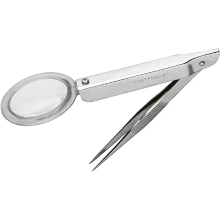 WERO Splitterpinzette mit Lupe, rostfrei, 9 cm, für das Erfassen und Greifen kleinster Fremdkörper – Bild 1