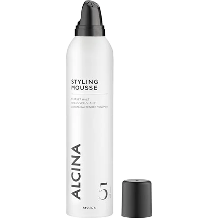 ALCINA Styling Mousse Aerosol, 300 ml, Schaumfestiger mit starkem, flexiblem Halt, mehr Volumen und Glanz, für alle Haarlängen und Föhntechniken, mit Panthenol – Bild 2