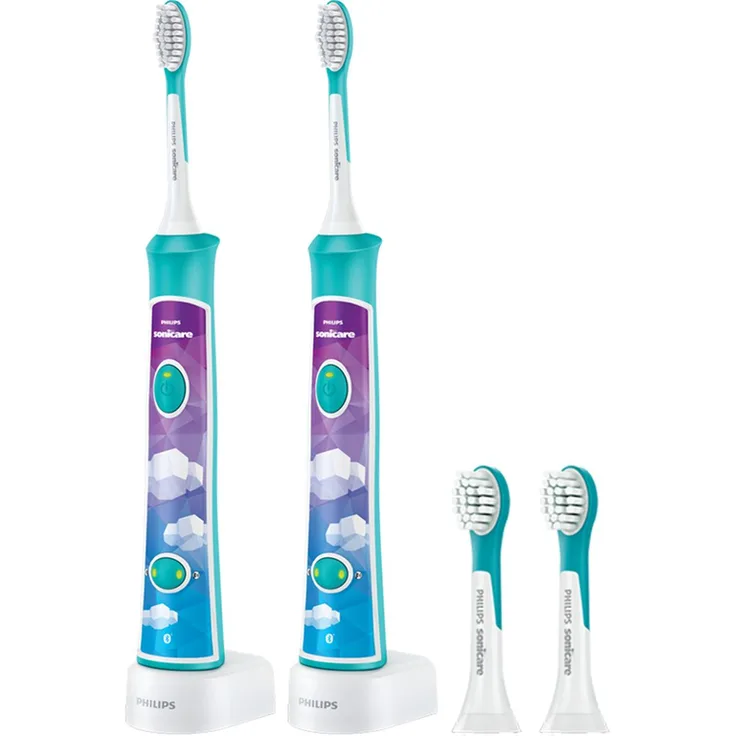 Philips Sonicare Sonicare für Kinder HX6322/04, Elektrische Zahnbürste mit Bluetooth, Duo Pack, Sensitivmodus, integrierter Timer, 2 Bürsten