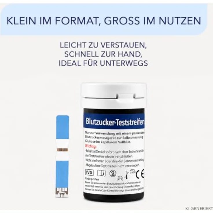 IEA Medical Blutzucker-Teststreifen für AC-309, 50-tlg., klinisch verifiziert, für Diabetes- und Glukoseüberwachung – Bild 6