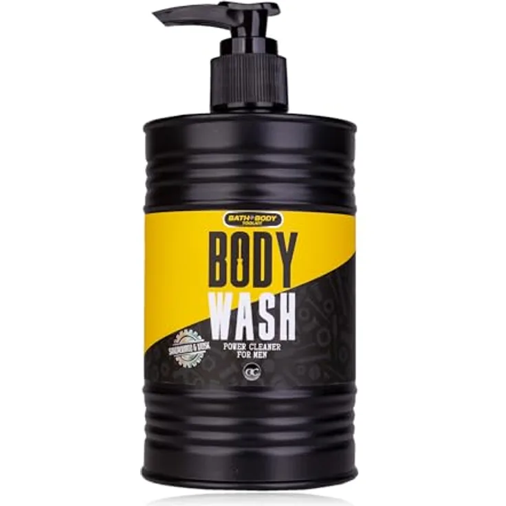 accentra Duschgel/Body Wash BATH + BODY TOOLKIT, 400ml Pumpspender in Ölfassform, Duft: Sandalwood & Musk für Männer