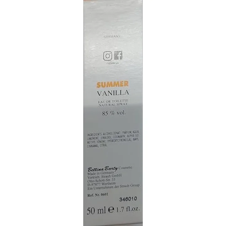 Bettina Barty Summer Vanilla Eau de Toilette Spray 50 ml - Sinnlicher Damenduft mit Vanille-Note