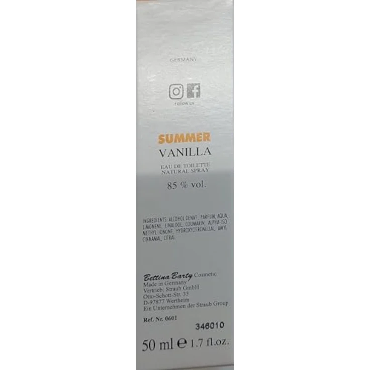 Bettina Barty Summer Vanilla Eau de Toilette Spray 50 ml - Sinnlicher Damenduft mit Vanille-Note – Bild 1