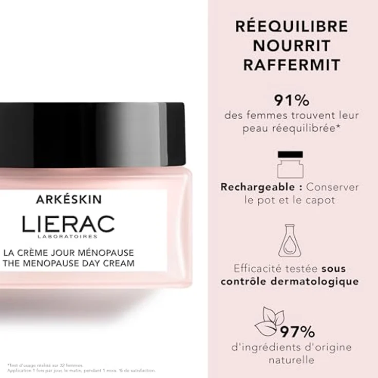 Lierac Arkeskin The Menopause Day Cream 50 ml, Tagescreme für hydratisierte und strahlende Haut – Bild 2