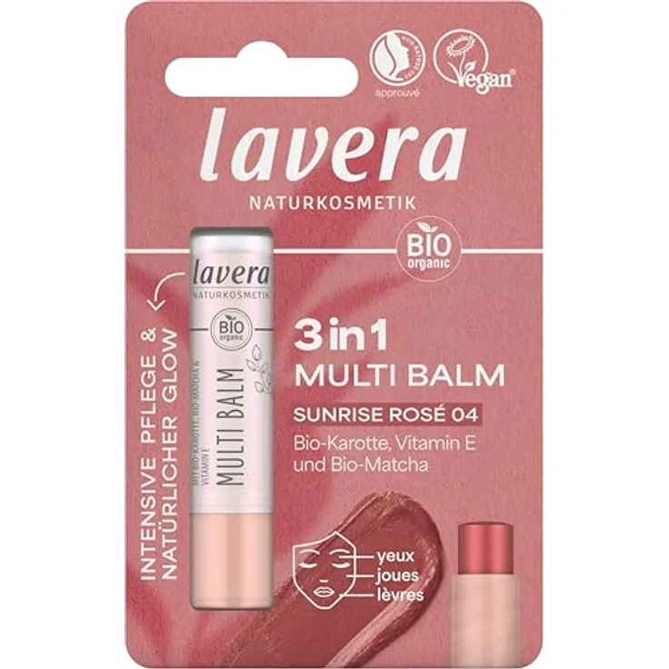 lavera Multi Balm Blister Sunrise Rosé 04, veganer Multi Use Stick für Augen, Lippen & Wangen mit frischem Glow und mühelos verblendbarer Textur – Bild 4