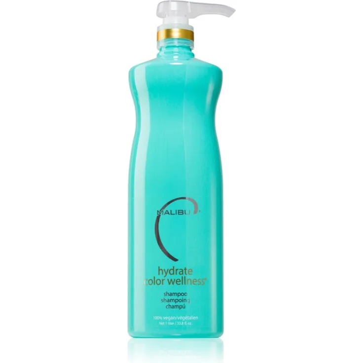 Malibu C Hydrate Color Wellness, Reinigungsshampoo für gefärbtes Haar, 1000 ml, vegan, ohne Sulfate, spendet intensiv Feuchtigkeit