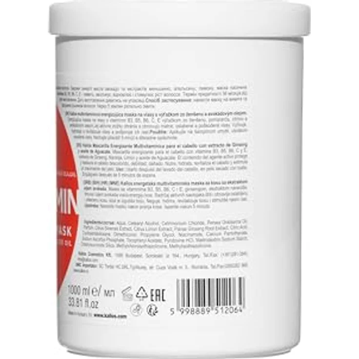 Kallos Cosmetics Multivitamin Haarmaske Für Trockenes Haar 1000 ml – Bild 2