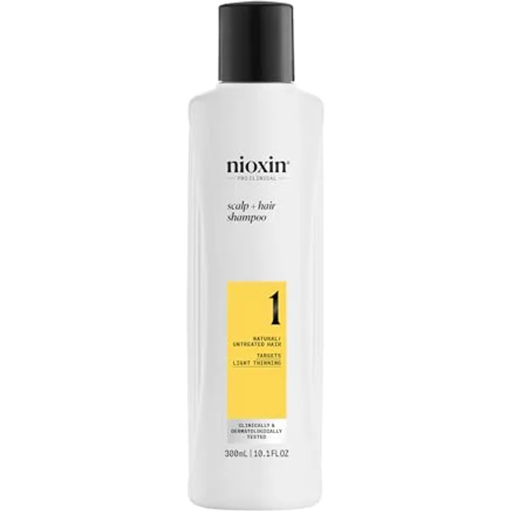 NIOXIN Scalp + Hair System 1 Shampoo - Biotin & Niacinamid, 300 ml, Tiefenreinigung für unbehandeltes Haar – Bild 1