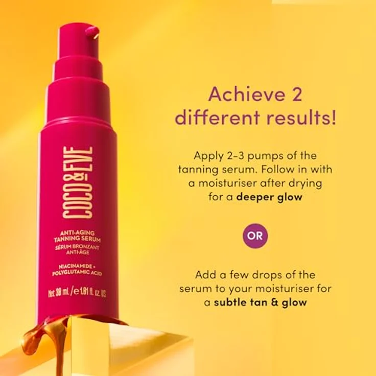 Coco & Eve Sunny Honey Anti-Aging Tanning Serum, Selbstbräuner-Serum für das Gesicht, 30 ml, vegan, für empfindliche Haut, gleichmäßige Bräune ohne Flecken – Bild 5